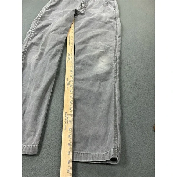 Carhartt Pants Mens 32x32 Gray Relaxed Fit Canvas Workwear Utility Distressed - Picture 2 of 15